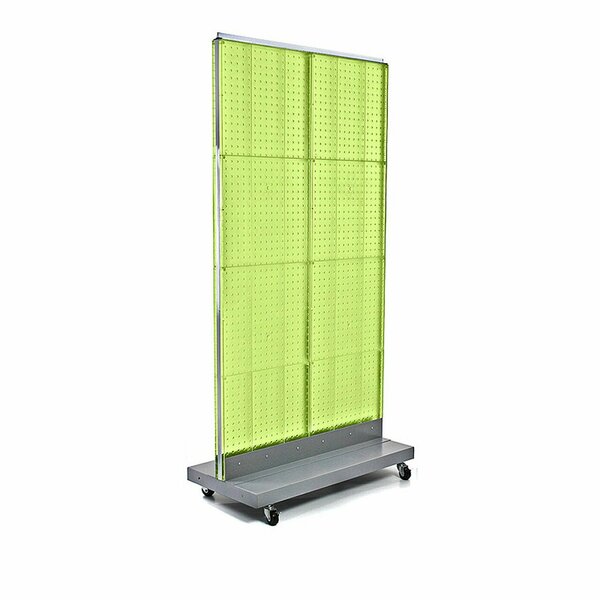 Azar Displays Two-Sided Double Pegboard Floor Display on Wheeled Base 700732-GRE